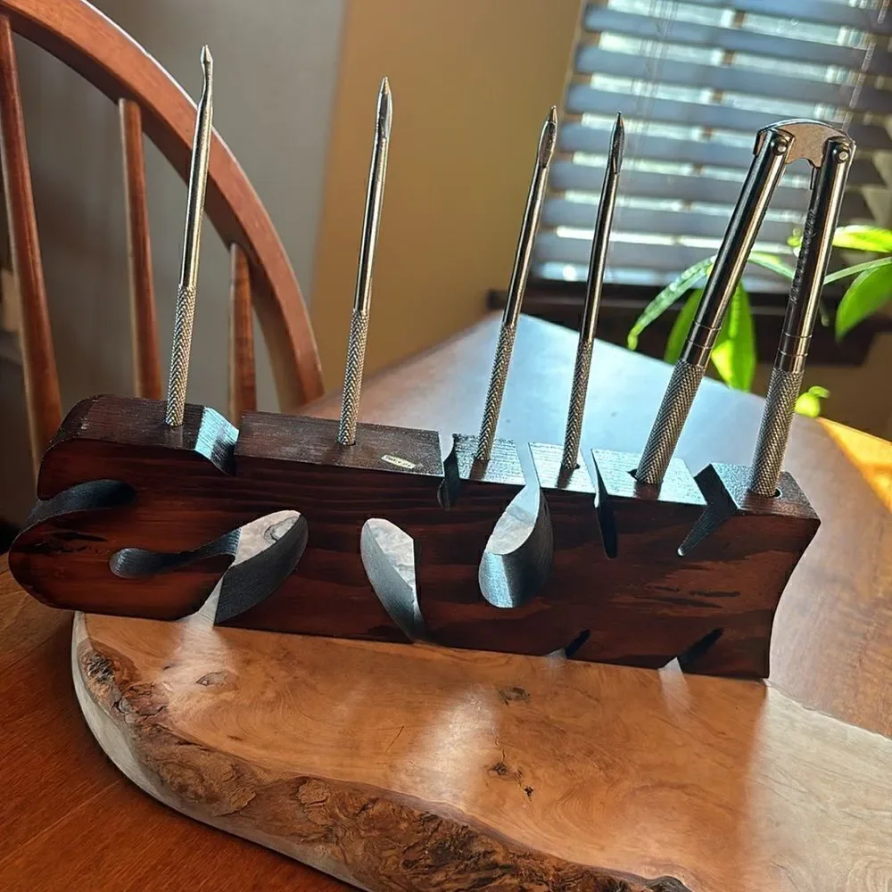 NEW. Vintage 6 Piece MCM Wood Nutcracker Utensil Set